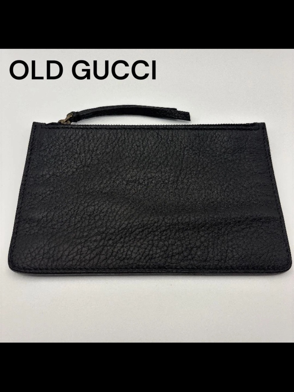 Gucci Black Leather Wrist Pouch